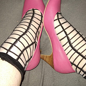 Pinke High Heels und Strümpfe Galeriebild