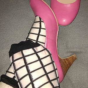 Pinke High Heels und Strümpfe Galeriebild