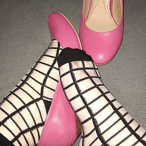 Pinke High Heels und Strümpfe Galeriebild