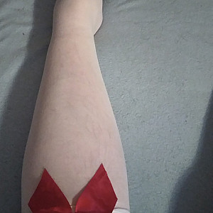 white knee socks with bow gallery image