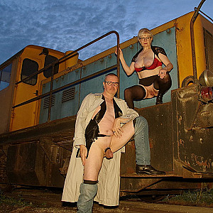 Spotted a shunting locomotive and immediately climbed aboard gallery image