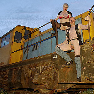 Spotted a shunting locomotive and immediately climbed aboard gallery image