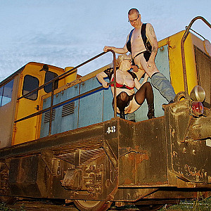 Spotted a shunting locomotive and immediately climbed aboard gallery image