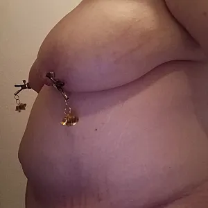 First image of WishGirl's Gallery - Golden bells as nipple clamps
