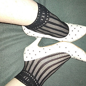 White high heels and black ankle socks 2 gallery image