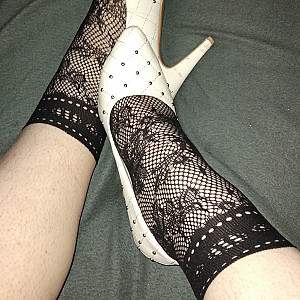White high heels and black ankle socks 1 gallery image
