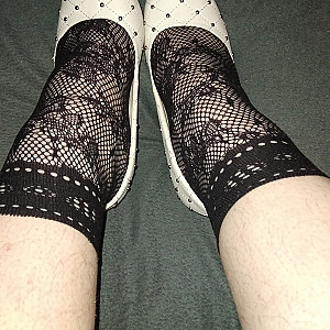 White high heels and black ankle socks 1 gallery image