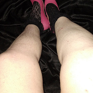 Black ankle socks and pink high heels gallery image