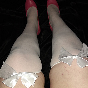 White knee socks and high heels gallery image