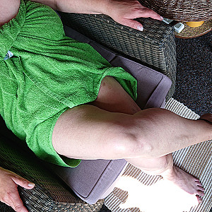 Resting on the veranda after the shower gallery image