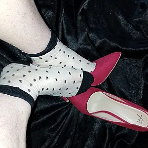 Red velvet, high heels, and cute little socks gallery image