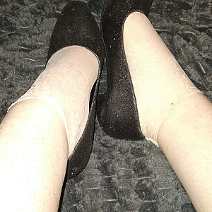First image of WishGirl's Gallery - black sexy high heels and nude colored socks