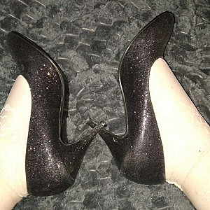 black sexy high heels and nude colored socks gallery image