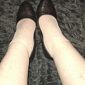 black sexy high heels and nude colored socks gallery image