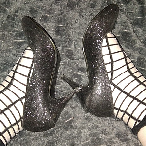 First image of WishGirl's Gallery - black sexy high heels and fishnet stockings