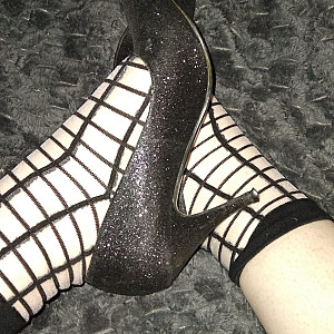 black sexy high heels and fishnet stockings gallery image