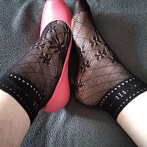 First image of WishGirl's Gallery - Pink heels and black ankle socks