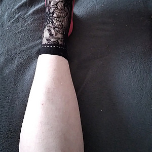 First image of WishGirl's Gallery - Pink heels and black ankle socks3