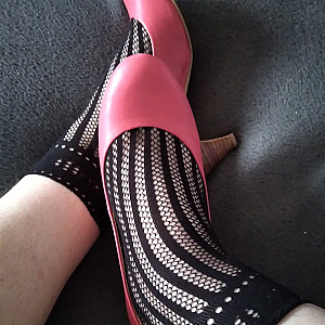 Pink heels and black ankle socks1 gallery image