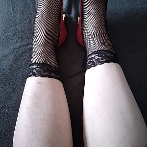 First image of WishGirl's Gallery - Pink heels and black ankle socks