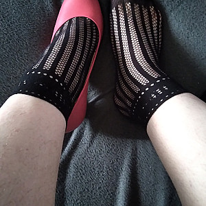 First image of WishGirl's Gallery - Pink heels and black ankle socks