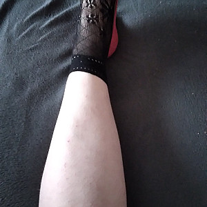 First image of WishGirl's Gallery - Pink heels and black ankle socks