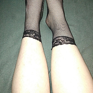 Black high heels and black ankle socks gallery image
