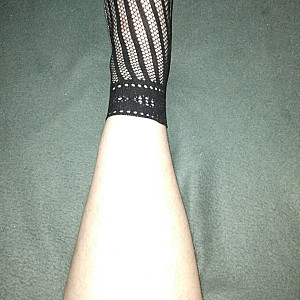 Black high heels and black ankle socks gallery image