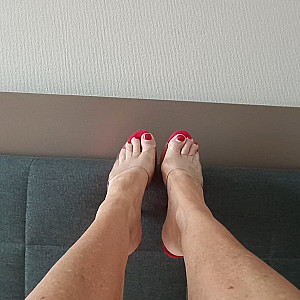 P.Girls red Mules gallery image
