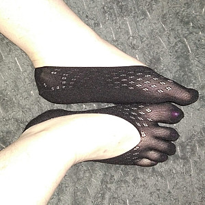 Black sweet toe socks gallery image